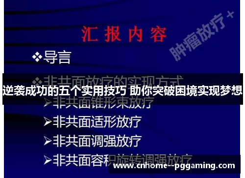 逆袭成功的五个实用技巧 助你突破困境实现梦想